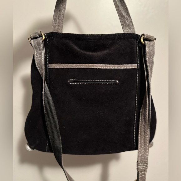 Sophia Visconti Purse Gray Suede And Patent Leather - Picture 15 of 15